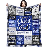 Christian Gifts for Men - Baptism Gifts for Boys & Men - Bible Verse Christian Blanket - Inspirational Birthday Religious Catholic Spiritual & Confirmation Gift for Teen Boys - Baptism Blanket 50"x60"