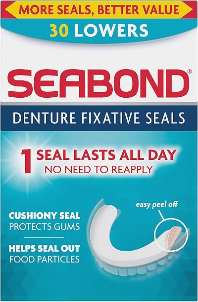 Seabond Denture Fixative Seals Soft Adhesive Cushions 30 Lowners Zinc Free