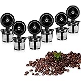 CL1949 6PCS Reusable Coffee Filter For Coffee Machine Filter, Black, Stainless Steel Coffee Filter, Can Be Used As Coffee And