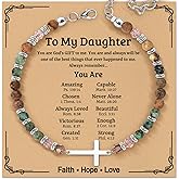ZOKCC Cross Beaded Bracelet Gifts for Women: Christian Gifts for Women - Birthday Christmas Bracelet Gift for Friends Daughter Mom Sister in Christ Niece - Confirmation Baptism Easter Gift
