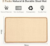FUKUMARU Cat Scratching Mat 2 Packs 50x30 cm Natural Sisal Floor Wall Scratcher view 2