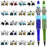 20Pcs Alloy Flower Spacer Beads for Beadable Pens Colorful Flower Fancy Focal Beads for DIY Craft Pens Bracelet Necklace Earrings Keychain Jewelry Making