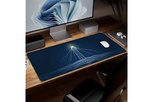 Leather Lighthouse Desk Pad, Colorful Art Mouse Pad Large Computer Keyboard Gaming Mousepad Waterproof Desktop Protector & Co