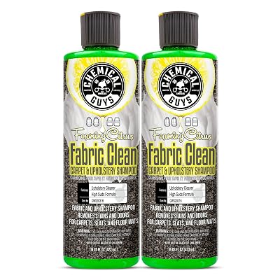 Chemical Guys CWS2031602 Foaming Citrus Fabric Clean Carpet & Upholstery Shampoo & Odor Eliminator (Car Carpets, Seats & Floor Mats), Safe for Cars, Home, Office, & More , 16 fl oz, 2 Pack