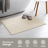 KEPLIN Non Slip Microfibre Bath Mat 40x60cm White Soft Quick Dry view 4