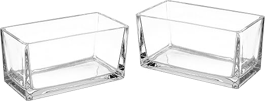 Amazon Com 7 5 Inch Modern Clear Glass Rectangle Block Vase