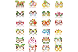 24 Pack Tropical Party Glasses – Hawaiian Luau Tiki Paper Eyeglasses for Adults, Fun Party Favor Decorations