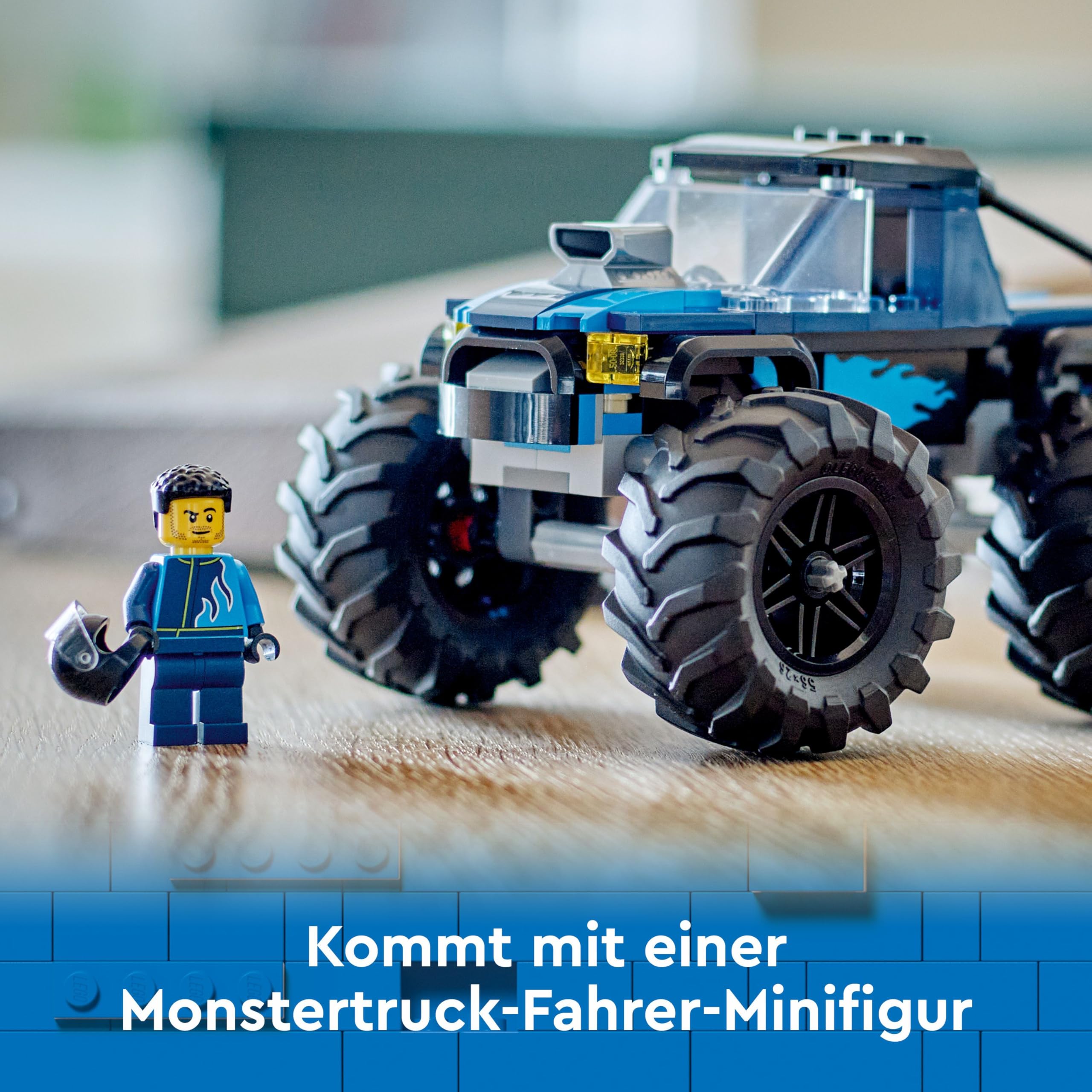 LEGO City Blauer Monstertruck - Offroad Spielzeugauto mit Rennfahrer Minifigur - Monster Truck Rennauto Modellbau für Kinder - Geschenk für Jungs und Mädchen ab 5 Jahren - 60402 5