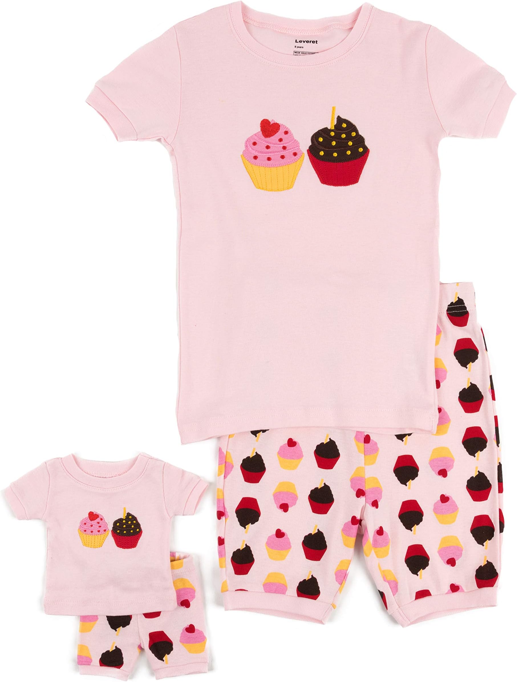 Shorts Kids & Toddler Pajamas Matching Doll & Girls Pajamas 100% Cotton Owl Pjs Set (2-10 Years) Fits American Girl