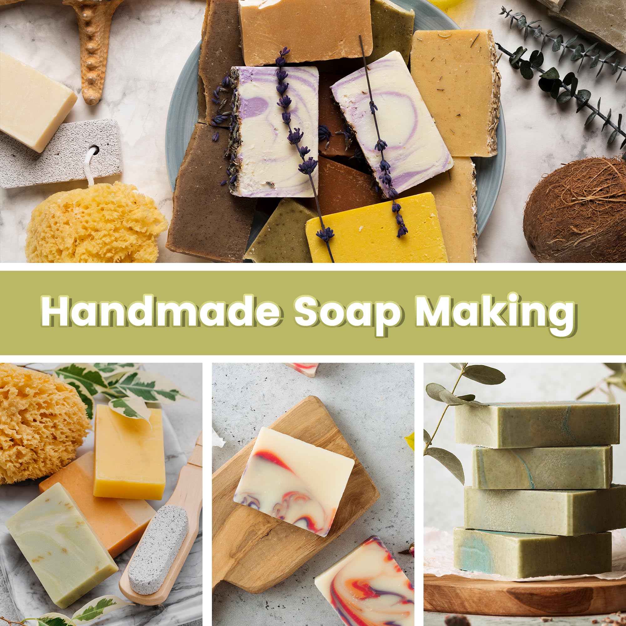 PIUH Deluxe Soap Making Kit for Soap Making,DIY Soap Making Full Set Kits Includes Soap Melter,4 lb Soap Base,8 Essencial Oils,Silicone Loaf Molds & Scraper,Cutter, 8 Dyestuffs for Adult & Kids Gift