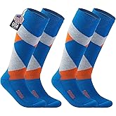 SAMSOX 2-Pair Merino Wool Snowboard Socks, Made in USA Midweight with Full Cushion, OTC Ski Socks for Men Women (Loveland)