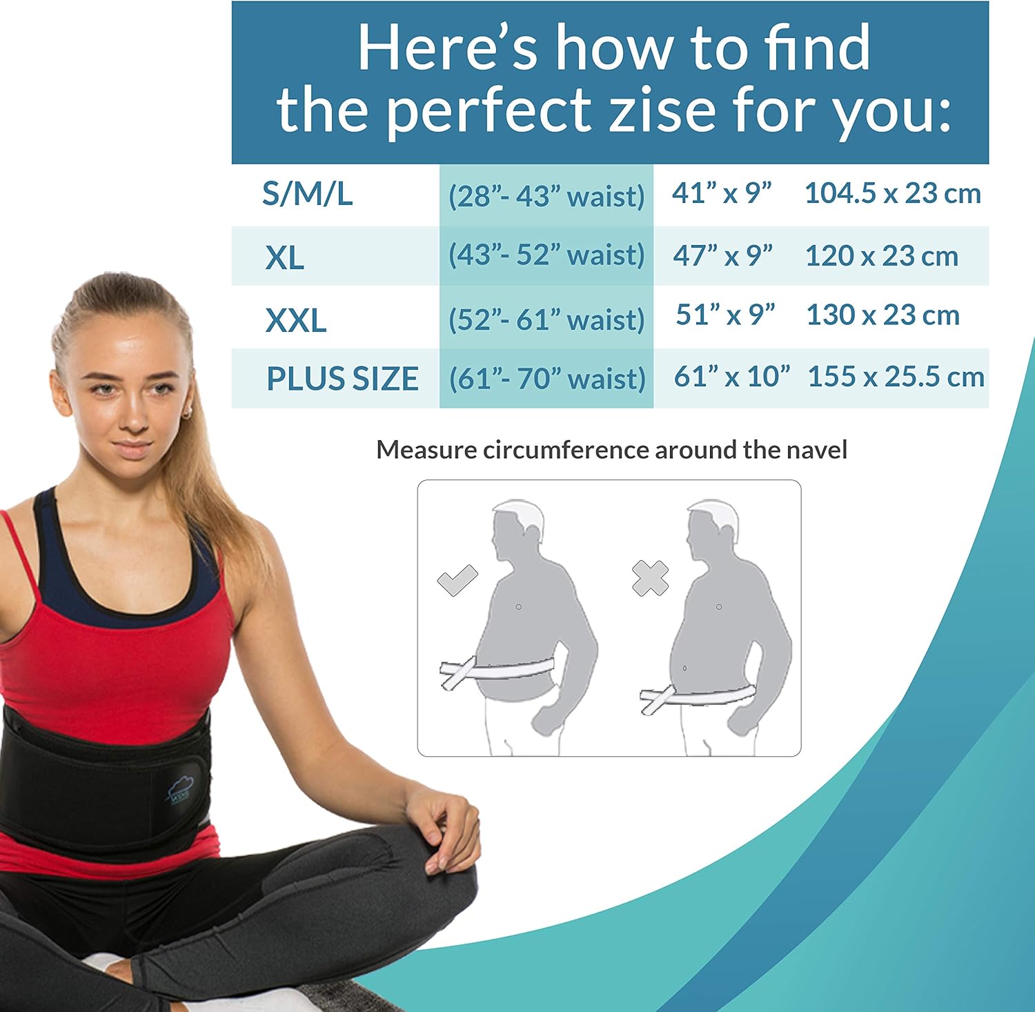 MODVEL Lower Back Lumbar Support Brace for Men & Women | Breathable Fabric with Lumbar Pad | Relieving Back Pain | Great for Employees at Work, Desk Jobs, Standing Jobs (Regular (28" - 43")): Home Improvement