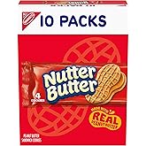 NUTTER BUTTER Peanut Butter Sandwich Cookies, 10 Snack Packs | 4 Cookies Per Pack, Individually Wrapped