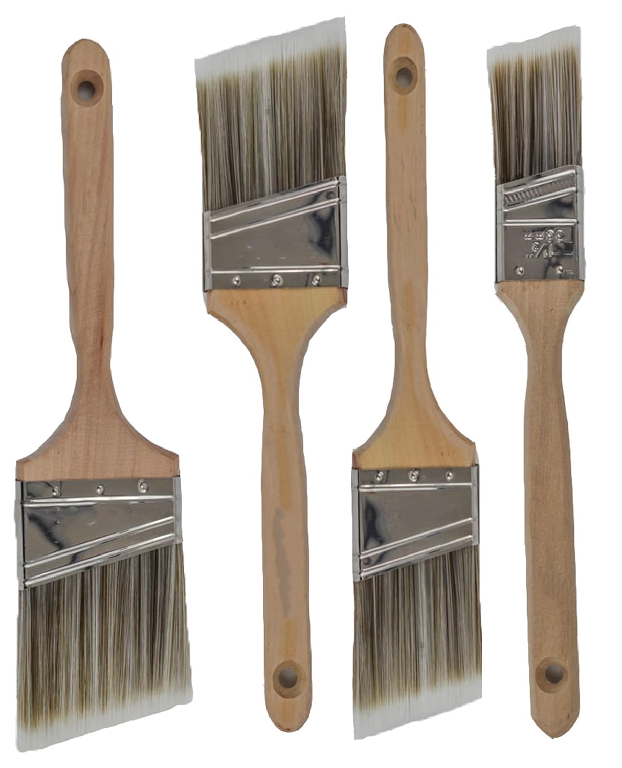 Pro-Grade Premium Wall/Trim House Paint Brush Set Great for Professional Painter And Home Owners Painting Brushes For Cabinet Decks Fences Interior Exterior & Commercial Paintbrush. (4Pk)