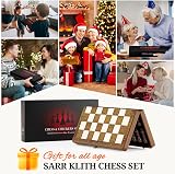 Sarr Klith 12-Inch Wooden Chess Set Folding Board with Magnetic Pieces view 7