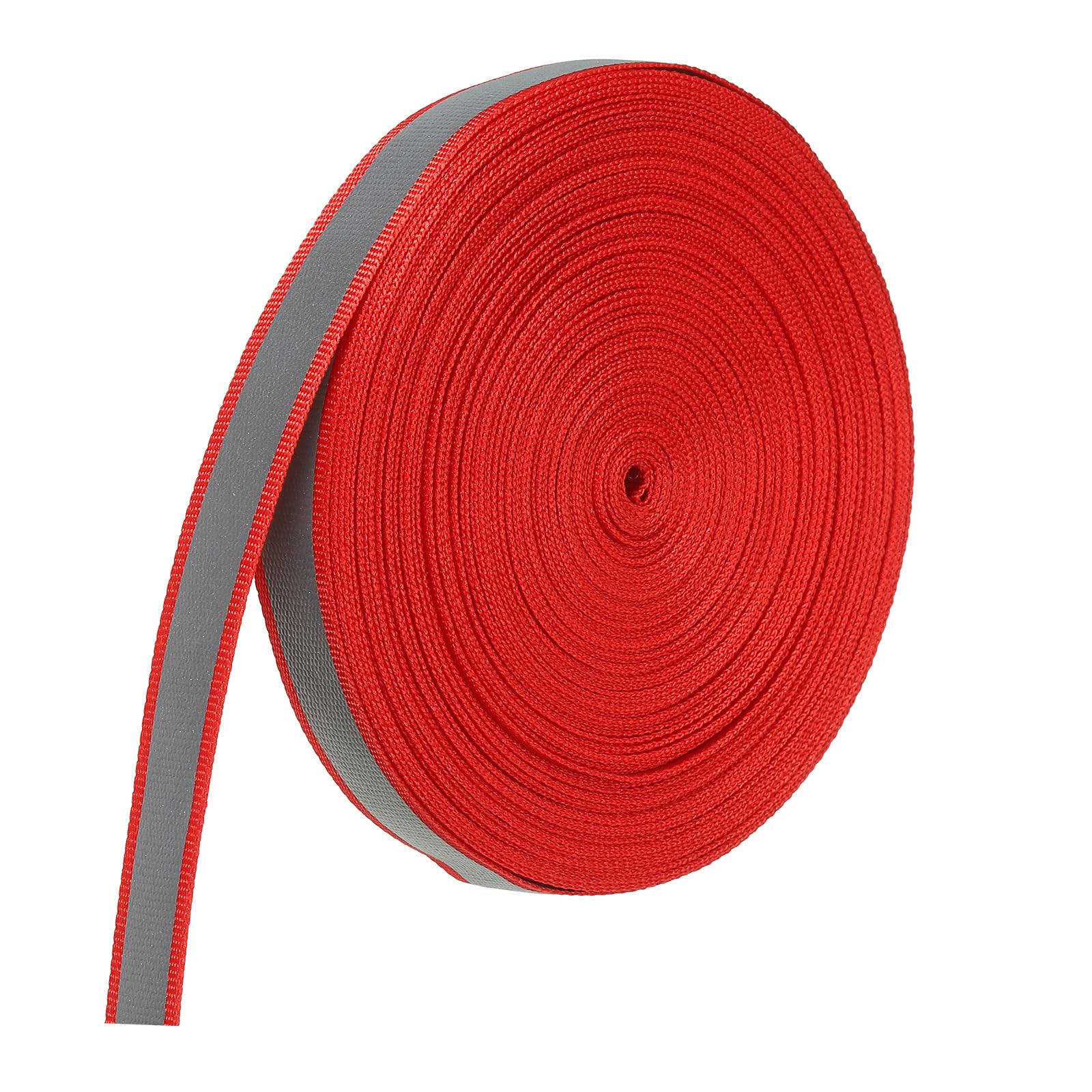 PATIKIL Reflective Tape Strip, 15mm x 22Yards High Visibility Reflective Tape Sew-on DIY Warning Safety Fabric Webbing for Clothing Raincoats, Red