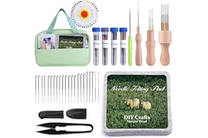 Aiguilles de feutrage à l'aiguille, kit de feutrage à l'aiguille, tapis de feutrage, outils avec poignée en bois, fournitures
