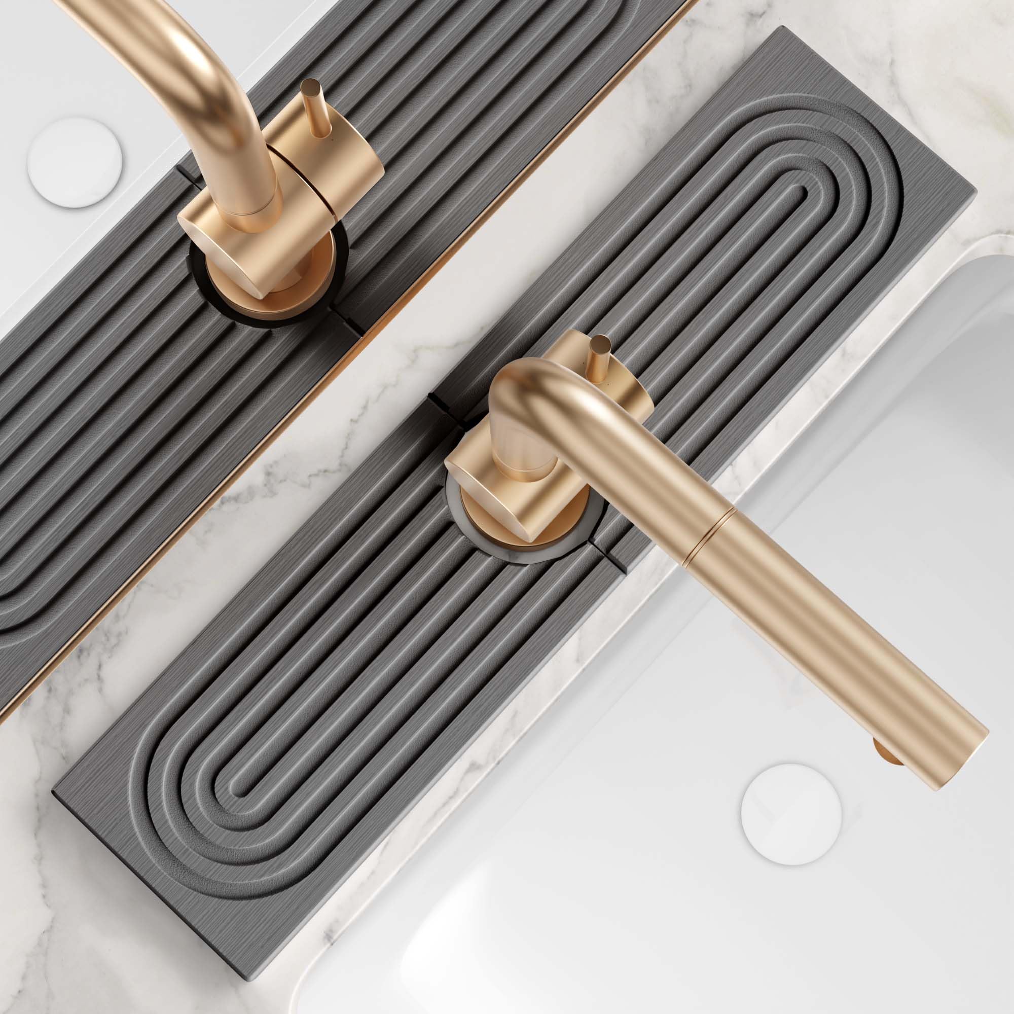 Photo 1 of Eormoe Kitchen Sink Faucet Mat - 15.7in Diatomite Sink Protectors for Kitchen Sink, Stone Sink Splash Guard for Kitchen Counter Sink Accessories (Dark Grey, 15.7'' x 3.9'')