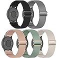 5 Pack Stretchy Nylon Watch Bands Compatible with Garmin Venu 3S/2S/Forerunner 265S,18mm Loop Elastic Fabric Adjustable Sport Strap for Garmin Vivoactive 4S/Forerunner 255S/255S Music Women Men