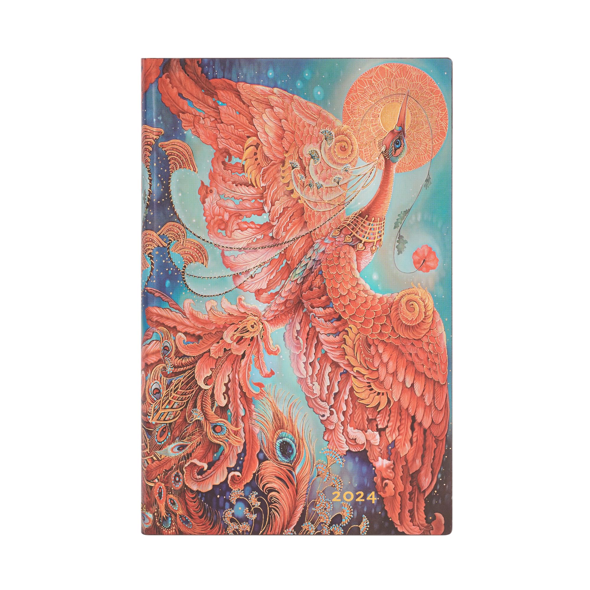 Paperblanks 12 Months Softcover Flexis Calendar 2024 Firebird Horizontal Maxi (135 × 210 mm)