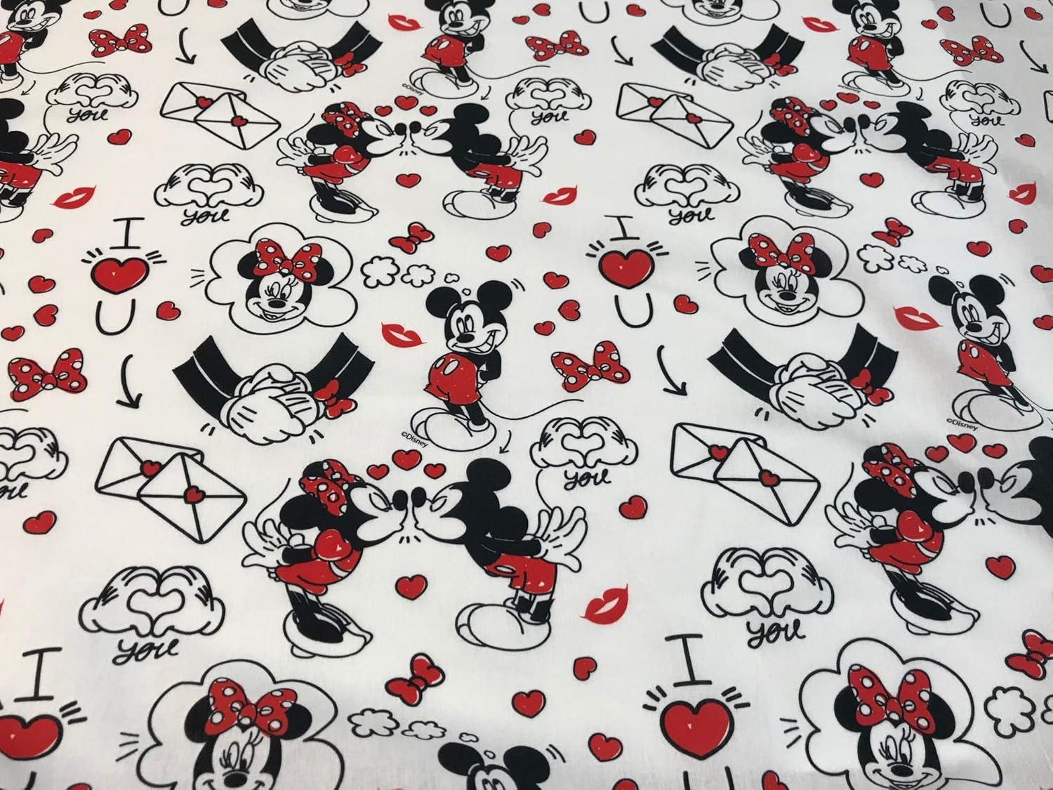 telas de disney mickey & minnie corazones: Amazon.es: Hogar