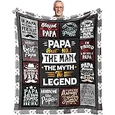 ecarco Papa Gifts - Gifts for Papa - Papa Gift - Papa Birthday Gifts from Grandchildren - Gift for Papa from Granddaughter, Grandson, Grandkids - Best Papa Blanket 60" X 50"