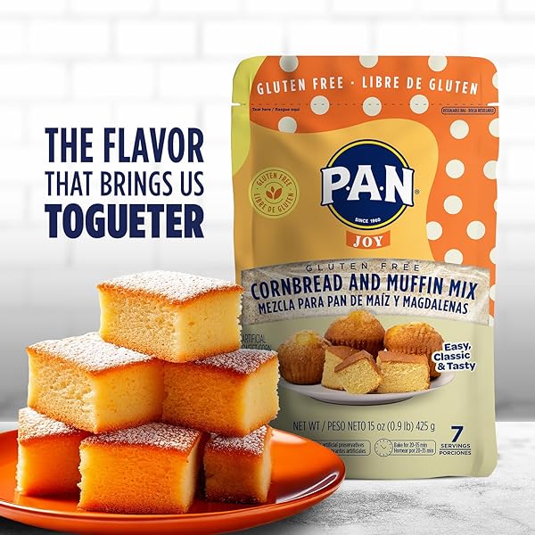 P.A.N CORNBREAD AND MUFFIN MIX – GLUTEN FREE BAKING MIX 0.9 LB. (PACK OF 1)