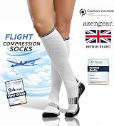 aZengear Compression Socks 20-30 mmHg Men Women Knee-High White/Gray L/XL view 5