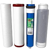 AquaticLife 10 in RO/DI Filter Kit, 100 GPD, Carbon Plus | Includes sediment, Carbon Plus for chlorine and chloramine reduction, 100 GPD RO membrane, and color-changing DI resin