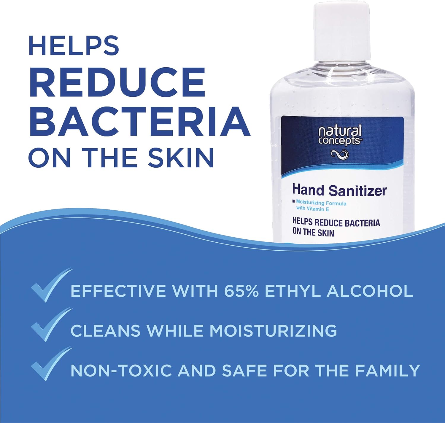 Natural Concepts Hand Sanitizer Gel, 65% Ethyl Alcohol with Vitamin E, Family Value 6 Pack of 8 oz. bottles, Protect Against Germs, Made in Canada: Health & Personal Care
