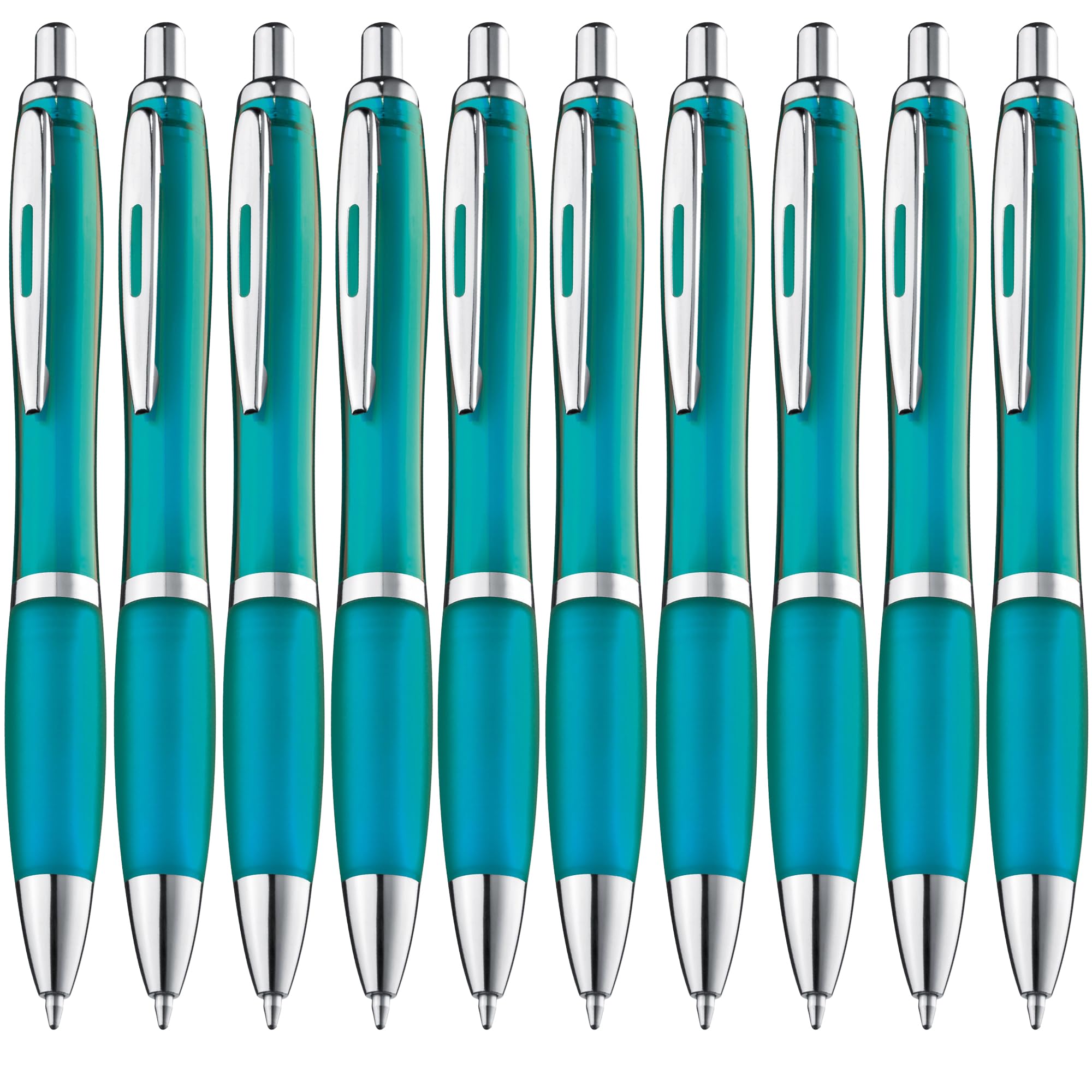 ZENSCRIBE Ergonomic Ballpoint Pen, Pack of 20, Premium Ballpoint Pen Set, High Quality, Non-Slip Ballpoint Pen for Easy and Soft Writing, Blue Writing Ballpoint Pen Turquoise