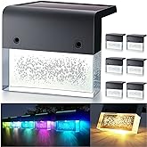 DenicMic Solar Deck Lights LED Solar Step Lights Outdoor for Fence, Patio, Garden, Yard, Backyard, 10 Lumen 2 Lighting Modes 