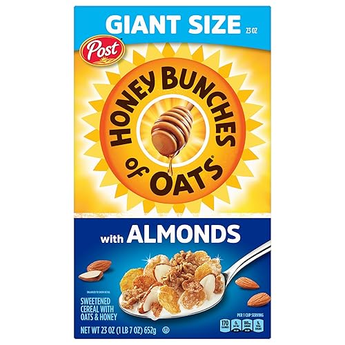 Honey Bunches of Oats with Almonds, Heart Healthy, Low Fat, made with Whole Grain Cereal, 23 Ounce
