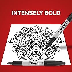 Sharpie Permanent Markers, Fine Point, Black, 40