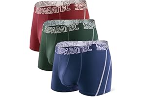Separatec Mens Trunks Underwear with Dual Pouch, Soft Breathable Rayon Made from Bamboo Trunk Underwear for Men