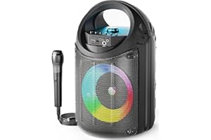 STARUMENT Karaoke Machine for Kids with Bluetooth – Rechargeable & Portable Speakers with Microphone - Black