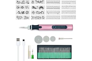 BEWITU USB Rechargable Cordless Engraving Pen, Electric Engraver Pen For Metal, Wood, Glass, Jewelry and Plastic, Professional Engraving Machine With 34 Accessories 16 Stencils, Mini DIY Engraving Tool Kit