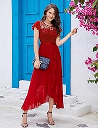 BeryLove Prom Dresses for Women Wedding Guest Ruffe