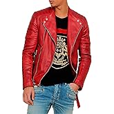 Aaron Craft Men's Lambskin Leather Bomber Biker Jacket