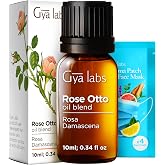 100% Pure Rose Otto Essential Oil for Skin &amp; Diffuser - 0.34 Fl Oz | Rose Otto Oil for Face, Massage &amp; Perfume, Floral Aroma for Romance &amp; Self-Care, Undiluted Aromatherapy Grade Oil - Gya Labs