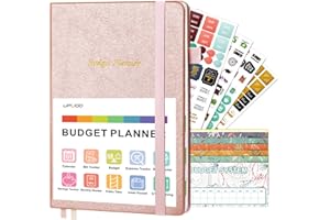 Budget Planner, UpUGo Monthly Accounts Book and Bill Tracker, Undated Financial Organizer, Expense Tracker Notebook with Cash Envelopes, Manage and Optimize Your Finance, B5 Size, Rose Gold