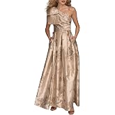 Donna Karan Women's One-Shoulder Jacquard Bow Evening Gown