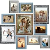 LUCKYLIFE Picture Frames Collage Wall Decor 10-Pack, Gallery Wall Frame Set with 11x14 8x10 5x7 4x6 Frames in 4 Different Finishes