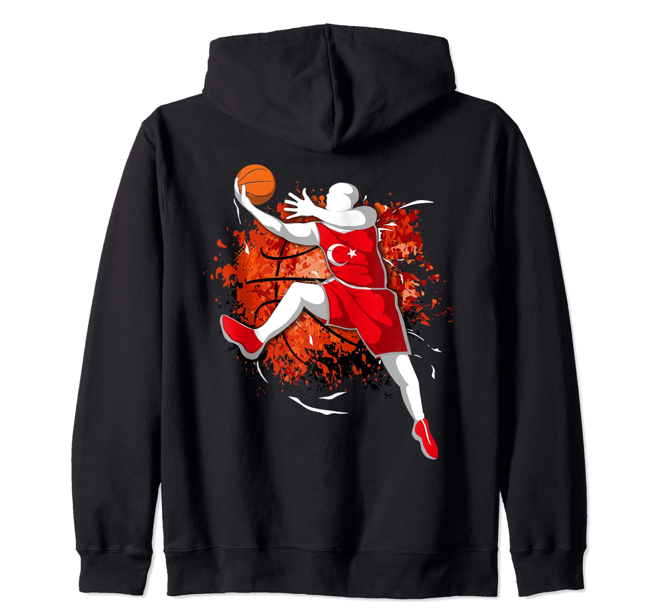 Proud Turkey Basketball Lovers Turkish National Flag Pride Zip Hoodie