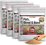 Grow Chem Fish Blood & Bone Fertiliser 20KG 4x5KG Bags Organic Plant Fertiliser