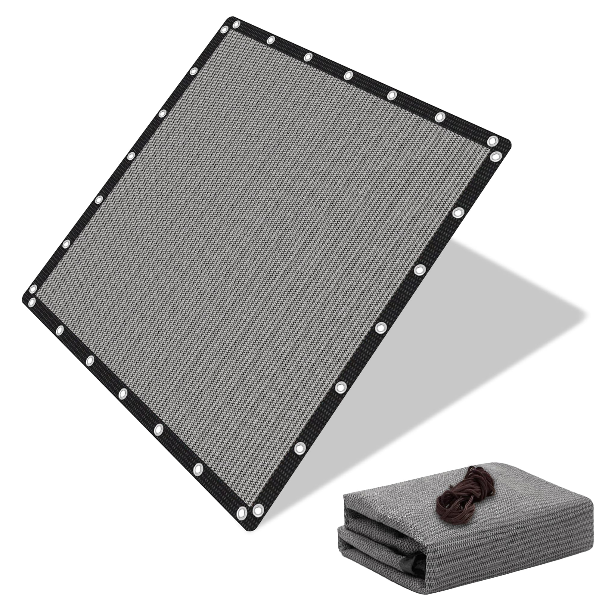 VICLLAX 90% Shade Fabric Sun Shade Cloth with Reinforced Grommets & D-Ring Eyelets for Outdoor Patio Garden Pergola Cover Canopy 12x12 FT, Wheat