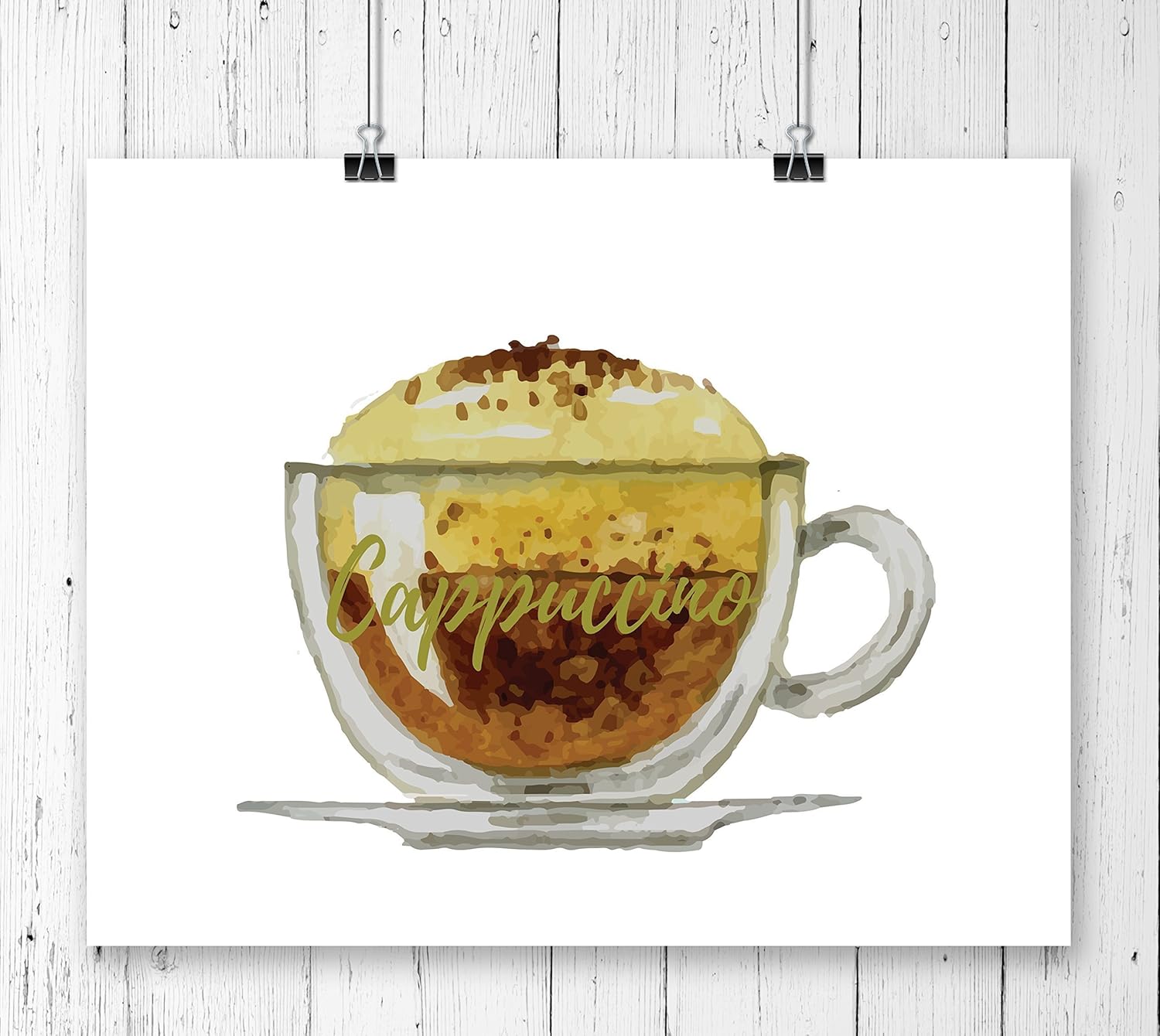 Amazon Com Cappuccino Watercolor Art Print Archival Art Print