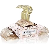 Concepts 20 Pack Premium Heavy Duty Gold Glitter Acrylic Kids Hangers, Elegant for Baby Nursery Space-Saving Non-Slip Clothes Hangers with Gold Hook