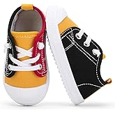 Toddler Sneakers Boys Girls Red Sneakers Little Kids Canvas red-Black-White Shoes with Soft Sole Breathable Walking Shoes Unisex Child Causal Running Shoes for 1-2-3-4-5-6-7years Old Toddlers