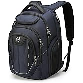 Swissdigital Design TSA Business Laptop Backpack For Men,Travel Backpack With USB Charging Port,College Tech Backpacks With RFID Pockets Presents For Men Fits 15.6 Inch Computer Blue | J16BT-12